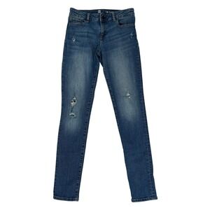 GAP Girls Super Skinny Jeans Size‎ 14 Adjustable Blue Stretch Distressed Denim